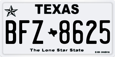 TX license plate BFZ8625
