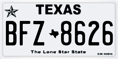 TX license plate BFZ8626