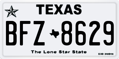 TX license plate BFZ8629
