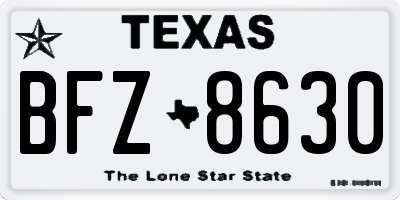 TX license plate BFZ8630