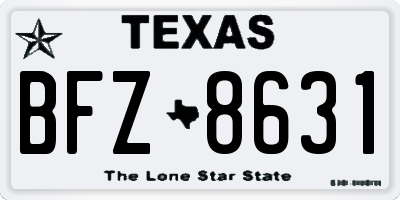 TX license plate BFZ8631