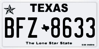 TX license plate BFZ8633