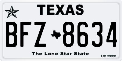 TX license plate BFZ8634