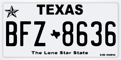 TX license plate BFZ8636