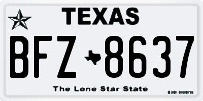 TX license plate BFZ8637