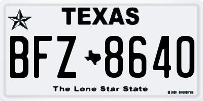 TX license plate BFZ8640