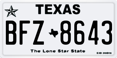 TX license plate BFZ8643