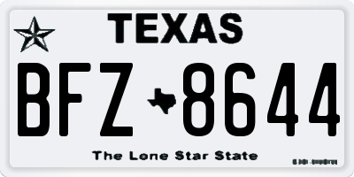 TX license plate BFZ8644