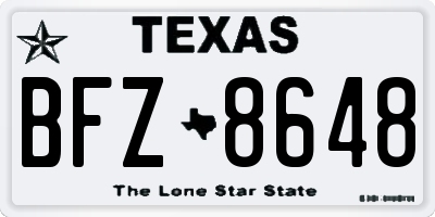 TX license plate BFZ8648