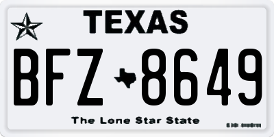 TX license plate BFZ8649