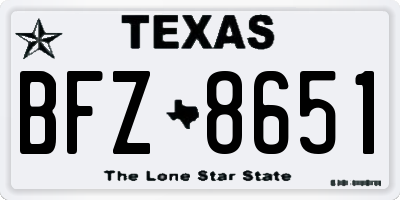 TX license plate BFZ8651