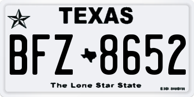 TX license plate BFZ8652