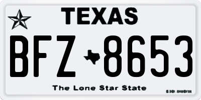 TX license plate BFZ8653