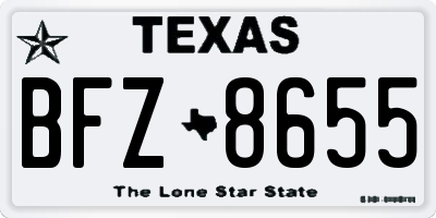 TX license plate BFZ8655