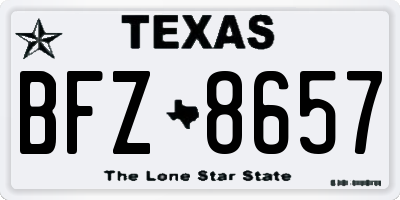 TX license plate BFZ8657