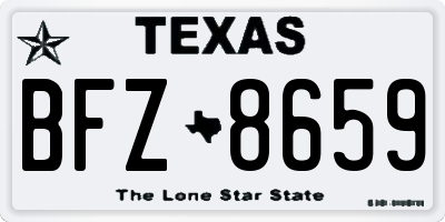 TX license plate BFZ8659