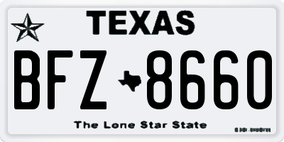 TX license plate BFZ8660