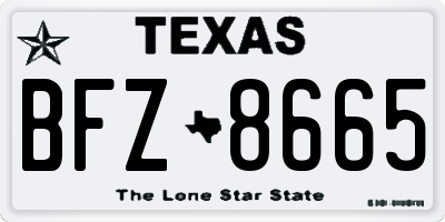 TX license plate BFZ8665