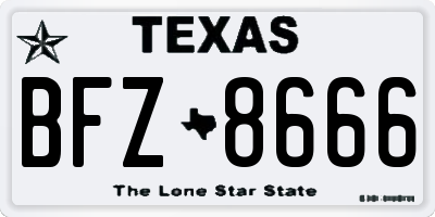 TX license plate BFZ8666
