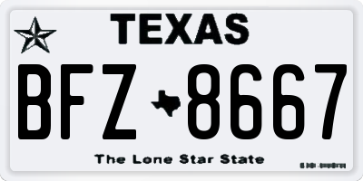 TX license plate BFZ8667