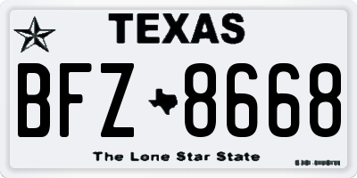 TX license plate BFZ8668