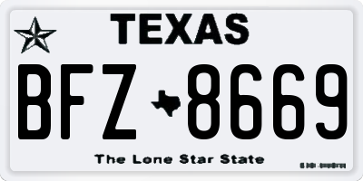 TX license plate BFZ8669