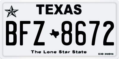 TX license plate BFZ8672