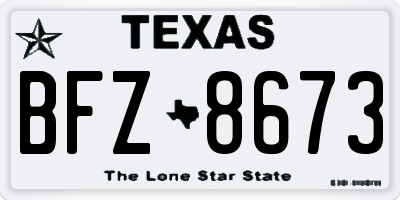 TX license plate BFZ8673