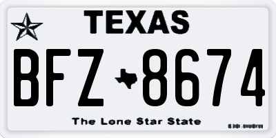TX license plate BFZ8674