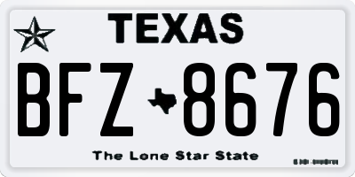 TX license plate BFZ8676
