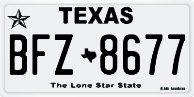 TX license plate BFZ8677