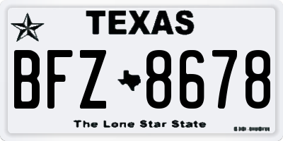 TX license plate BFZ8678