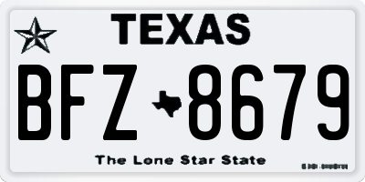 TX license plate BFZ8679