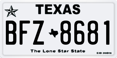 TX license plate BFZ8681