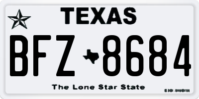 TX license plate BFZ8684