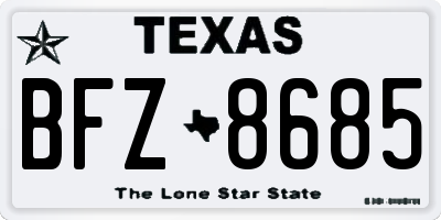 TX license plate BFZ8685