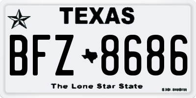 TX license plate BFZ8686