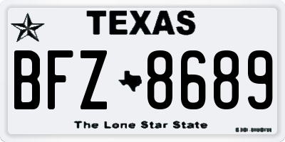 TX license plate BFZ8689