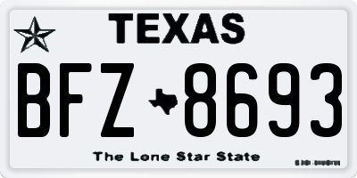 TX license plate BFZ8693