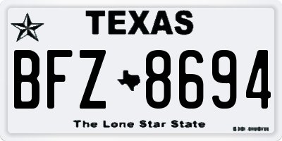 TX license plate BFZ8694