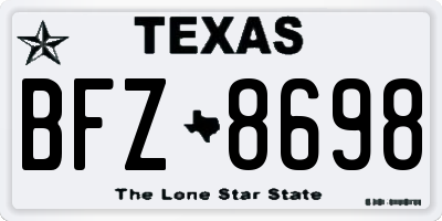 TX license plate BFZ8698