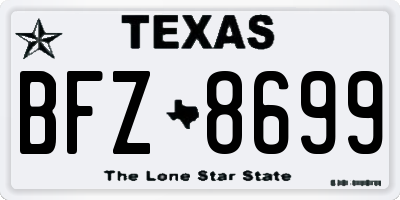 TX license plate BFZ8699