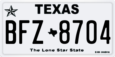 TX license plate BFZ8704