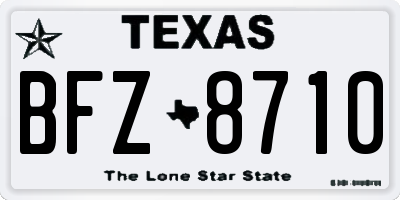 TX license plate BFZ8710
