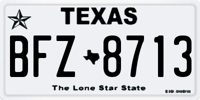 TX license plate BFZ8713