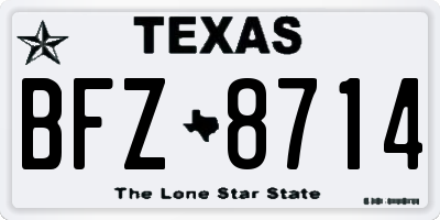 TX license plate BFZ8714