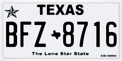 TX license plate BFZ8716