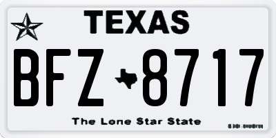 TX license plate BFZ8717
