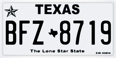 TX license plate BFZ8719
