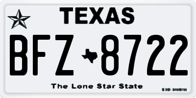 TX license plate BFZ8722